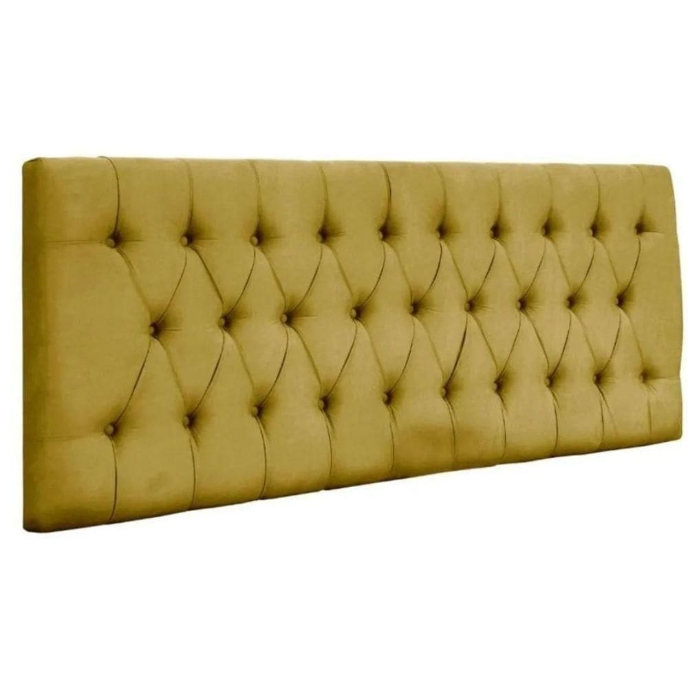 Painel Cabeceira Dubai Para Cama Box-1,28 Mt-suede Amarelo