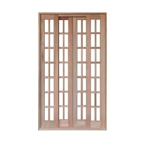 Portal Correr Quadriculado 4 Folhas Mista Reto com Fechadura 1,40 X 2,10 Rodam Natural