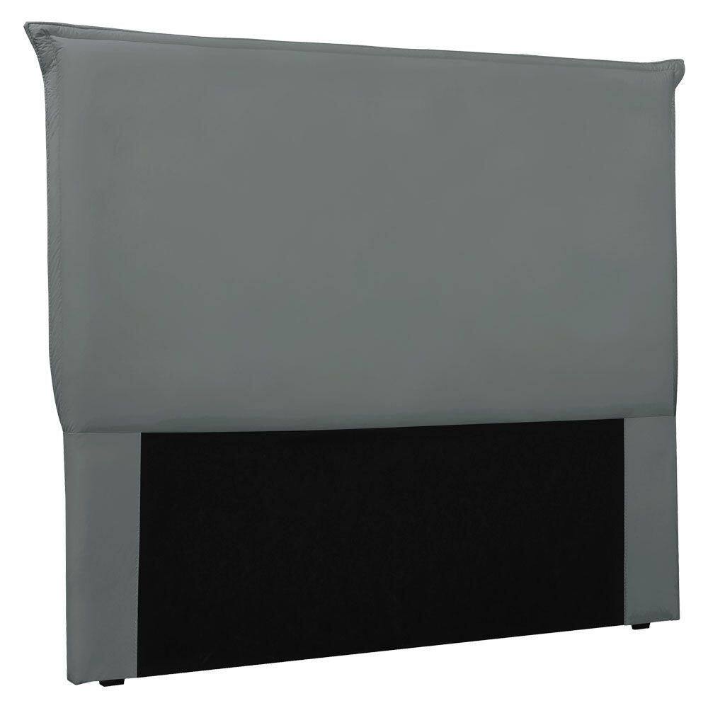 Cabeceira King 1,95m Veneza Veludo Cinza Chumbo