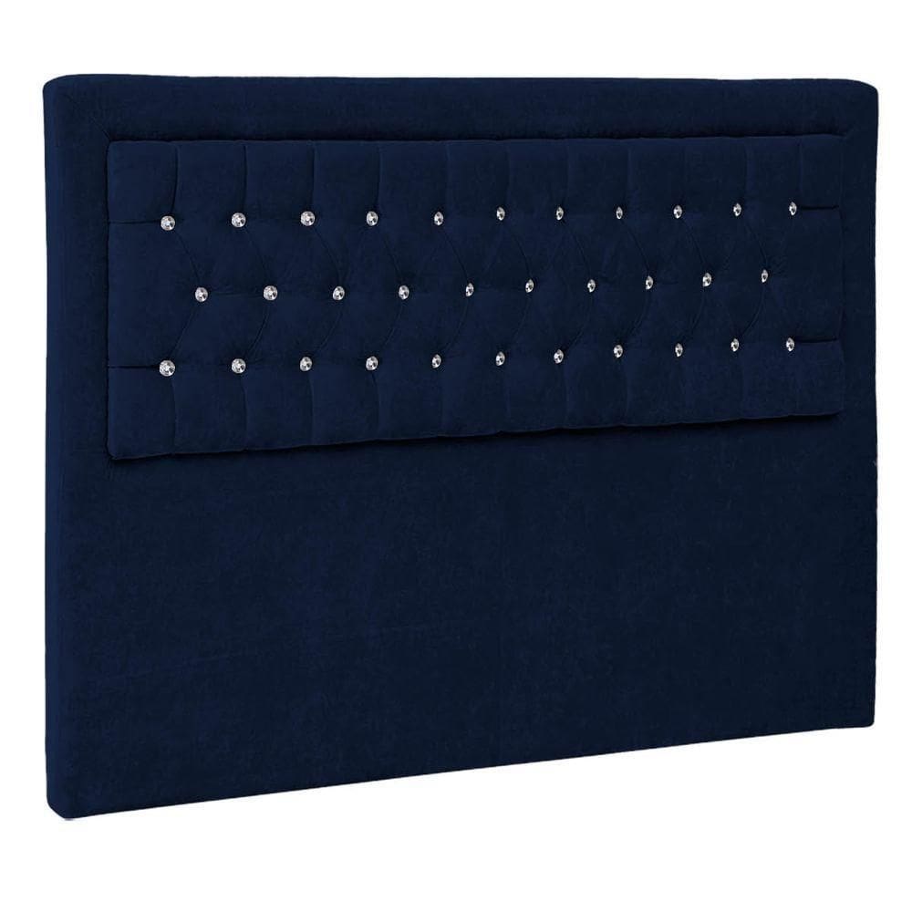 Cabeceira Queen Iasi P04 160 Cm Suede Azul Marinho