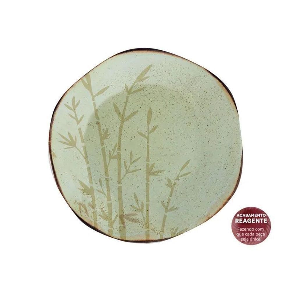 Conjunto 6 pratos sobremesa ryo bambu 21,5cm oxford