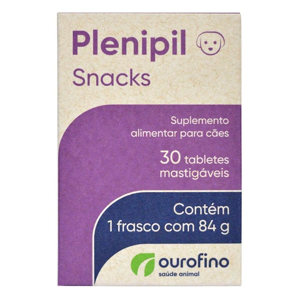 Plenipil snacks suplemento cães com 30 tabletes