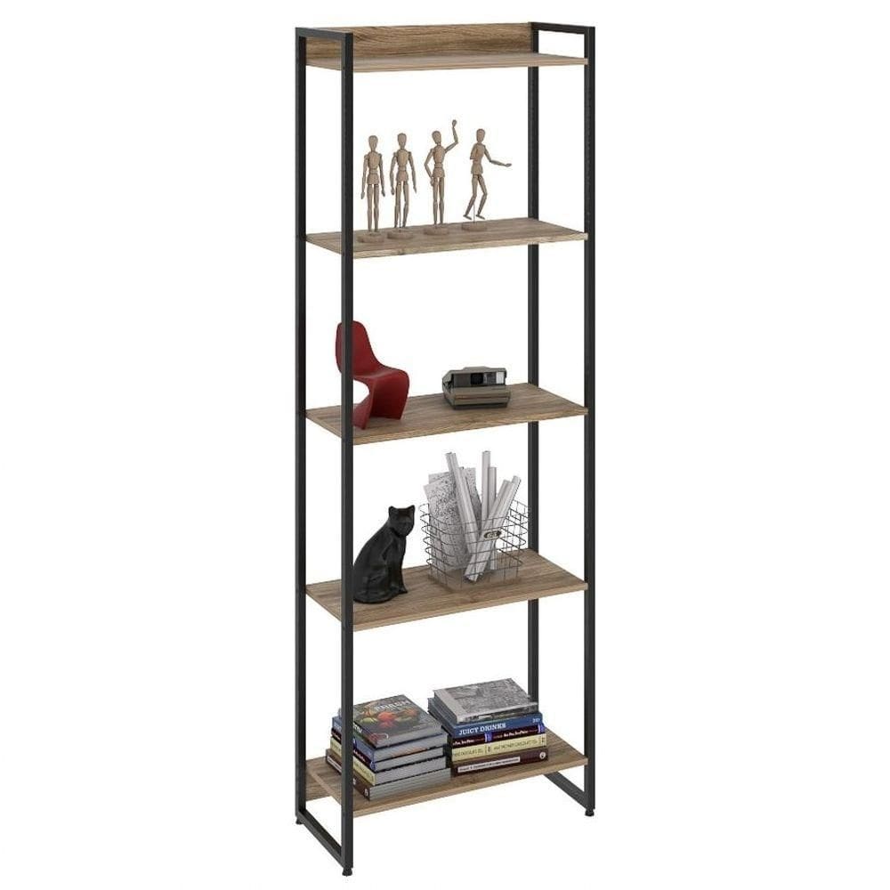 Estante Livreiro Multiuso Dynamica Industrial 60cm 5 Prateleiras C08 Carvalho
