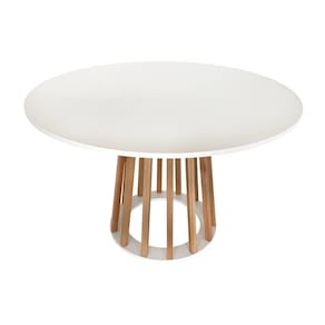 Mesa De Jantar Redonda 6 Lugares 120Cm Gabi Branca