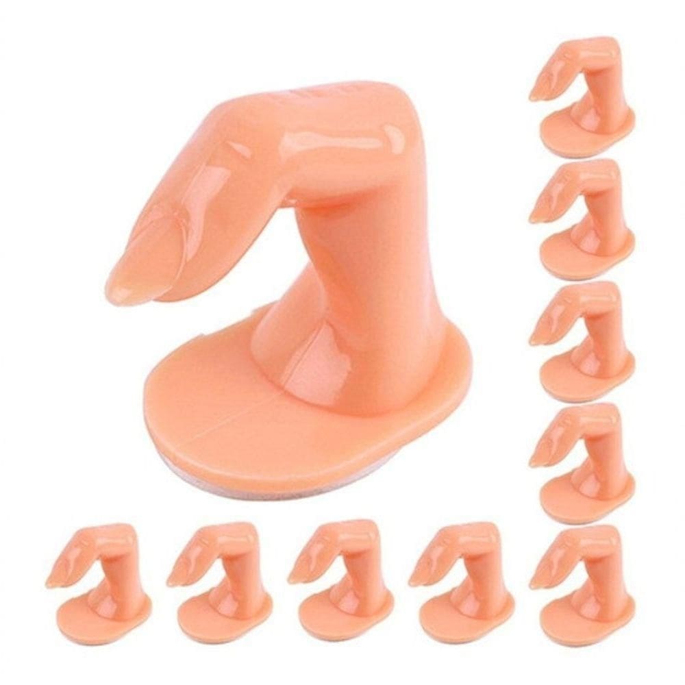 Kit 10 Dedo Postiço Para Treinamento Unha De Gel Fibra Uv