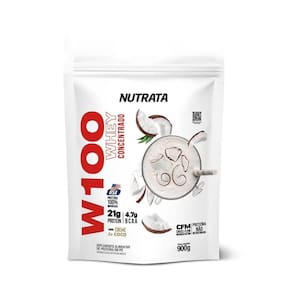Whey protein w100 concentrado 900g refil - nutrata