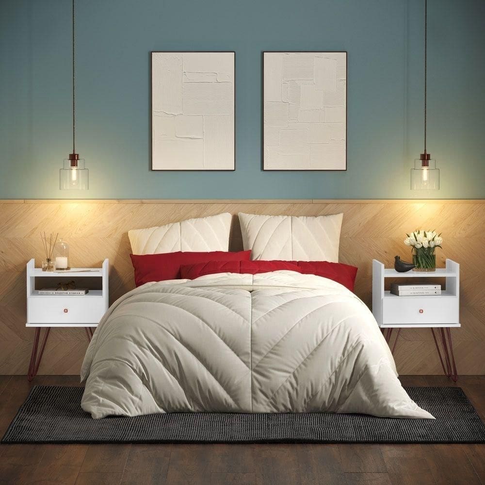 Conjunto Mesa De Cabeceira Renoir Branco