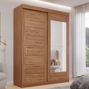 Guarda-roupa Solteiro 3 Portas de Correr 3 Gavetas sem Pés 100% Mdf Dubai Espresso Móveis Cinamomo