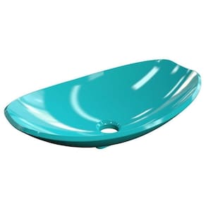 Cuba Pia De Apoio Para Banheiro Canoa Luxo 45 C08 Azul Turquesa