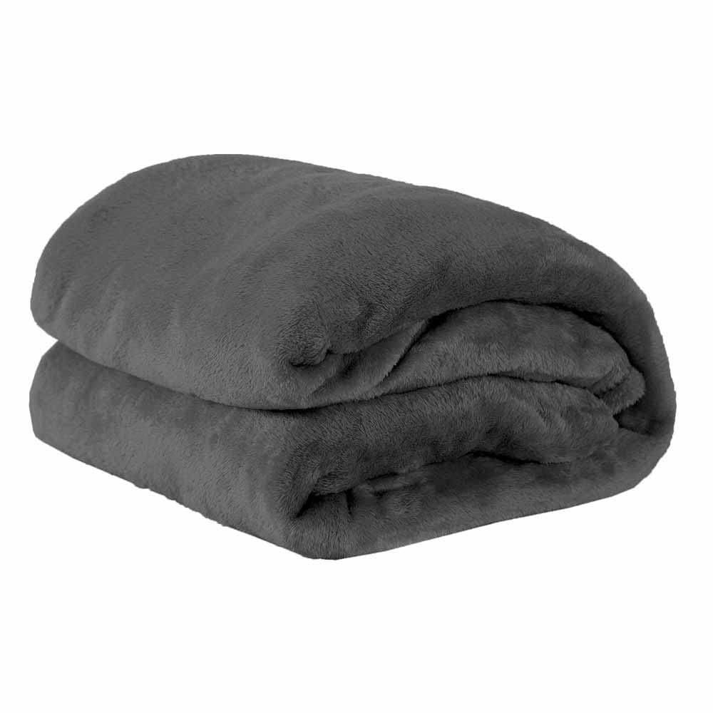 Manta para cama queen cobertor em microfibra cinza