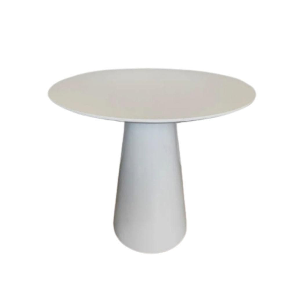 Mesa de Apoio Cone Laqueada Tampo 70cm 60cm Branco