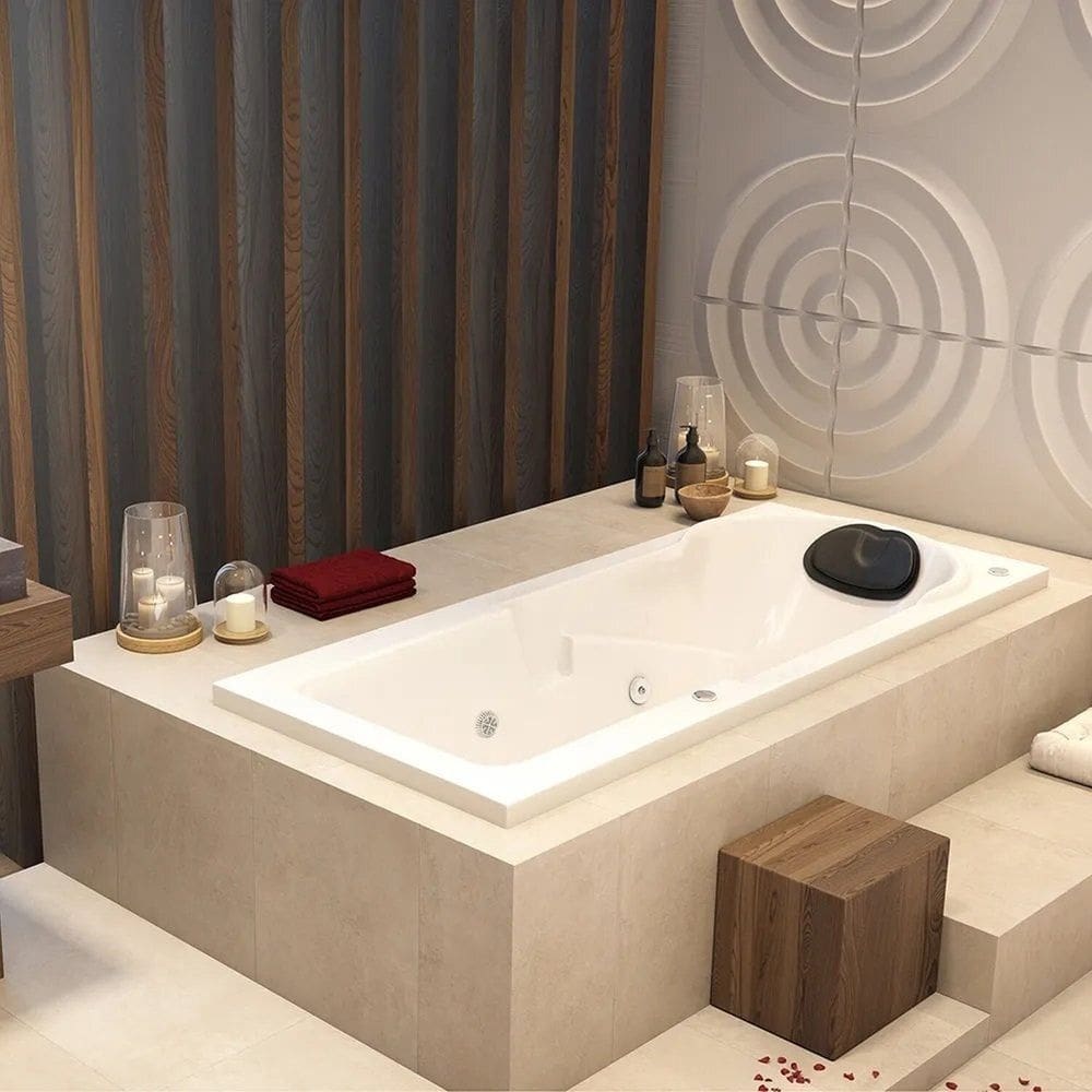 Banheira de Hidromassagem Capri Astra em Gel Coat Super Luxo 170x80x46cm - P5 - 110v - com Aquecedor Branco