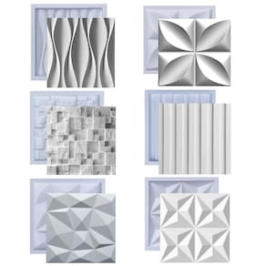 Kit 6 formas para gesso e cimento abs moldes 30x30