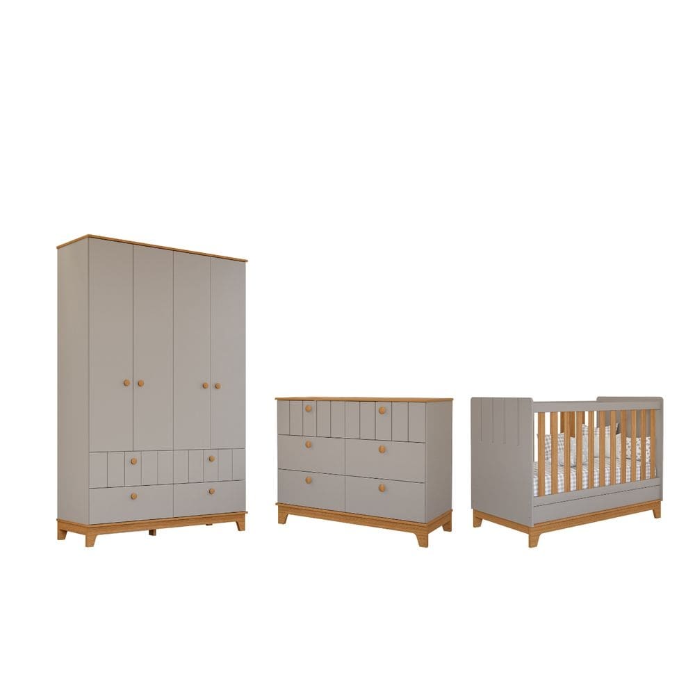 Quarto Completo Retro Bebê Permobili Biscoito MDF