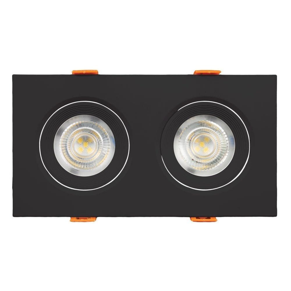 Spot Led Duplo 2x 5w 6500k Preto - Llum Cor Branco 110v/220v Preto