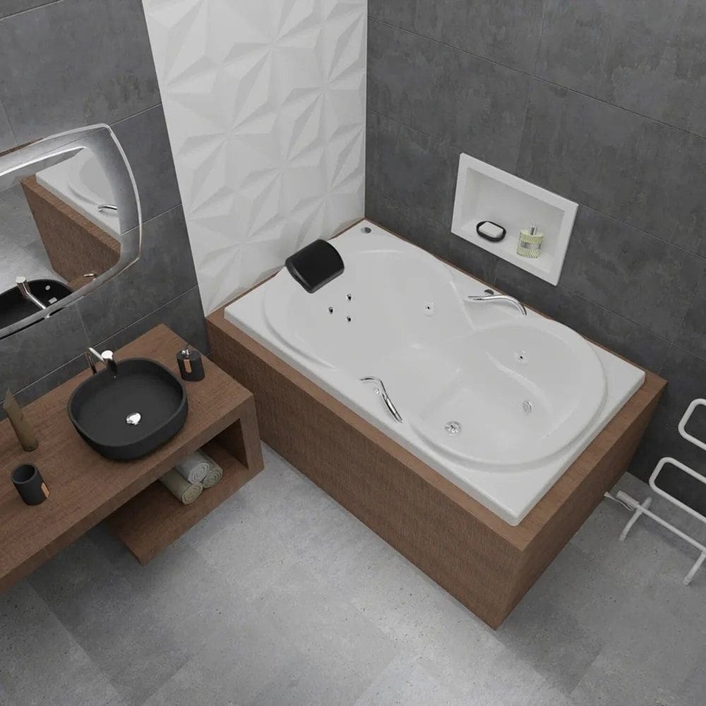 Banheira de Hidromassagem Due Gran Luxo 180x90x50cm - P1 - com Aquecedor Branco