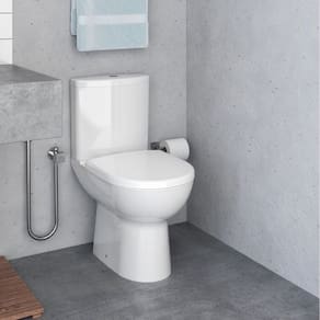 Kit Bacia com Caixa Acoplada e Assento e Ducha Higiênica com Derivação e Papeleira Celite Branco/Cromado