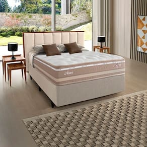 Colchão Casal Molas Maxspring Nesser 138x188x28cm Herval Branco / Bege