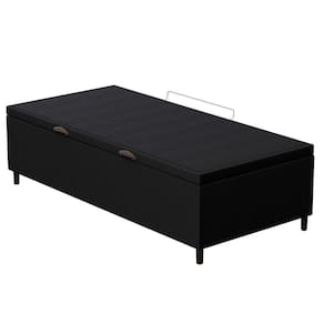 Base Para Cama Box Baú Solteiro 88X188Cm Hit Suede Preto