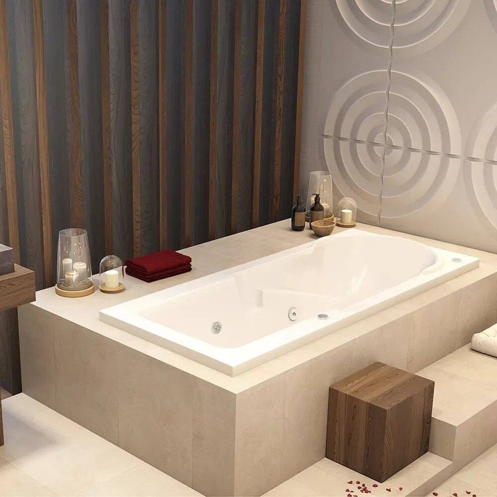 Banheira de Hidromassagem Capri Astra em Gel Coat Luxo 170x80x46cm - P2 - 110v - com Aquecedor Branco