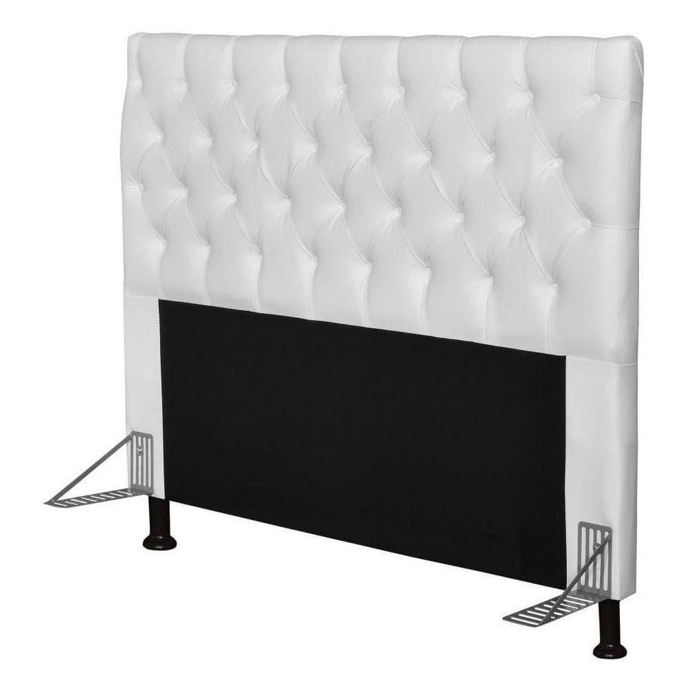 Cabeceira Cama Box Casal 195cm Cristal Corino Branco