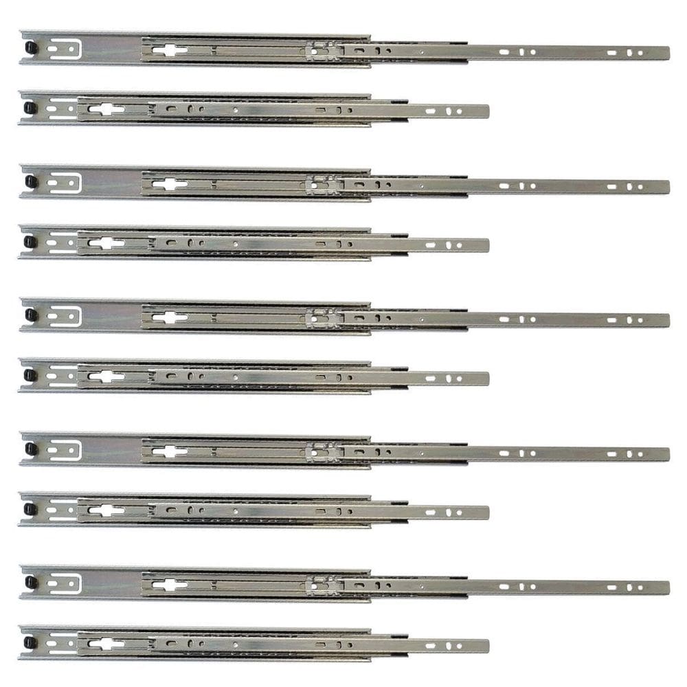 Kit 10 corrediça telescópica 40cm para gaveta trilho 5 pares