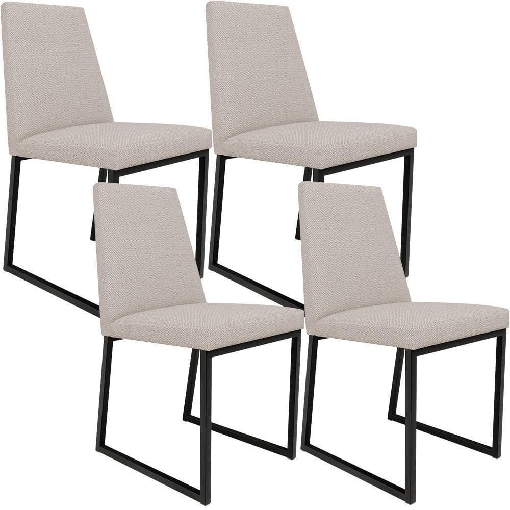 Kit 04 Cadeiras Sala De Jantar L02 Bege