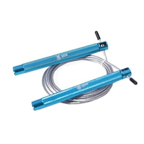 Corda de pular speed rope ajustável alumínio azul - odin fit