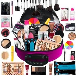 Maleta de maquiagem completa ruby rose bz71-2 - pele branca