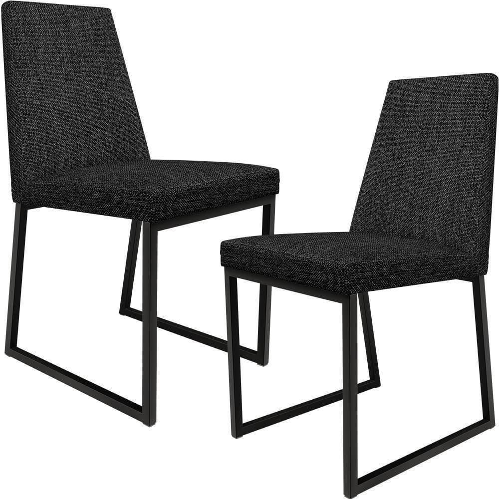 Kit 02 Cadeiras Sala De Jantar L02 Chumbo