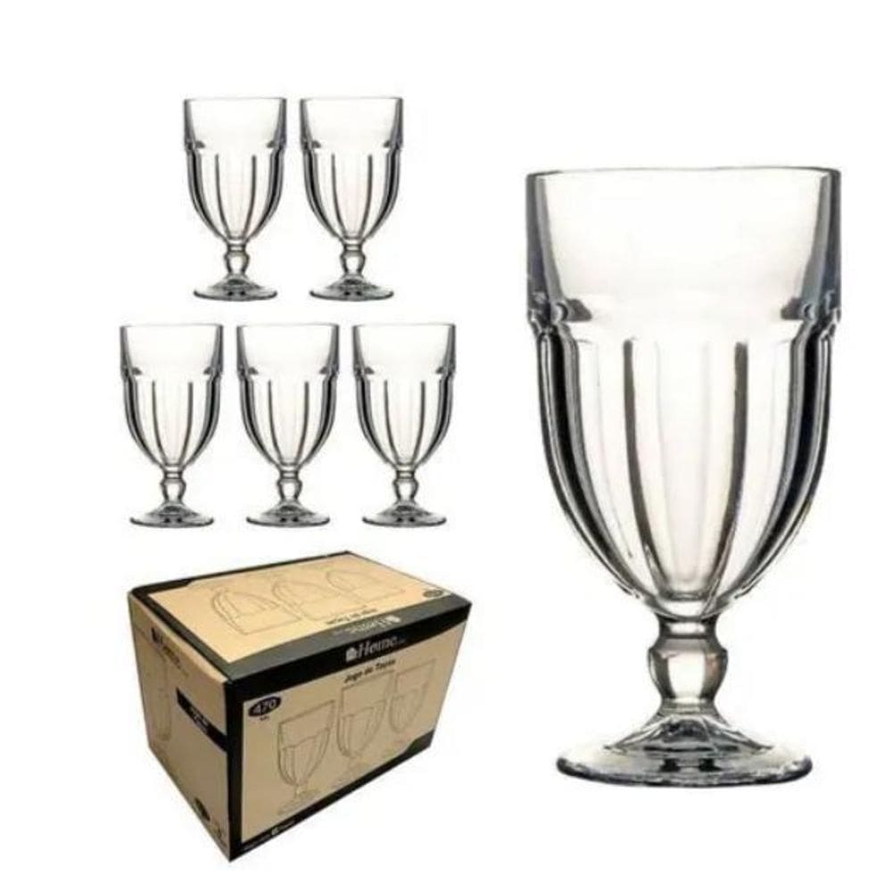 Conjunto 6 taças para sorvete 450ml  vidro