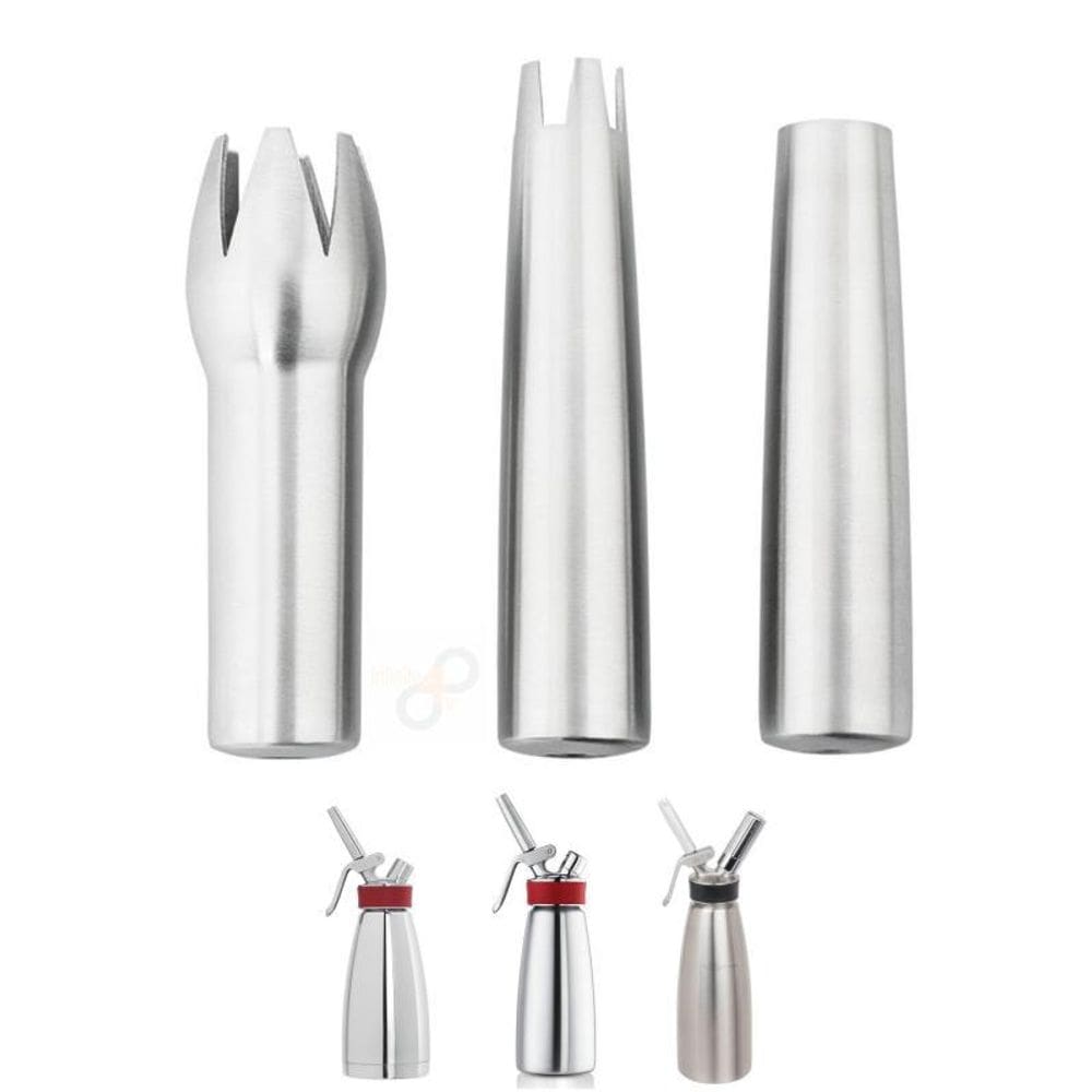 Kit bico decorador isi garrafa chantilly 3 unidades aço inox