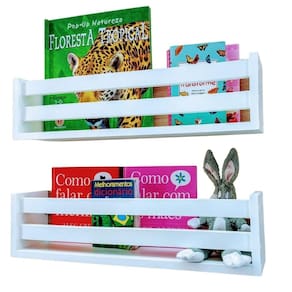 Estante livros infantis nicho livreiro mdf de parede 2un40cm