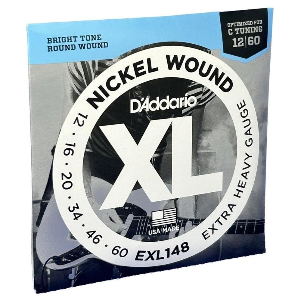 Jogo De Cordas D`Addario Guitarra 12-60 Exl148 Extra Heavy