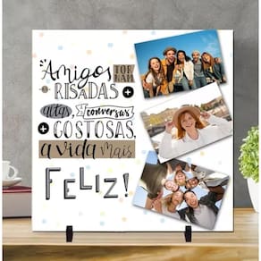 Azulejo Personalizado Amigos Amizade Quadro Com Foto
