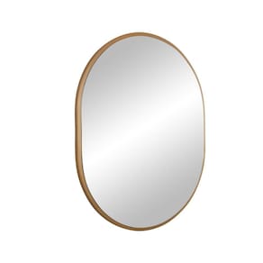 Espelho oval londres 50x40cm com borda dourada