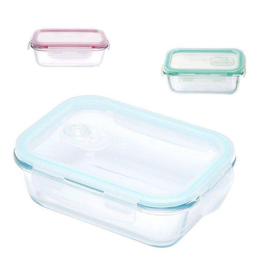 Pote de vidro hermético marmita 1040ml microondas retangular