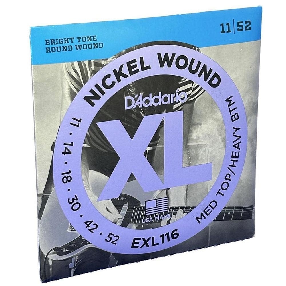Jogo De Cordas D`Addario Guitarra 11-52 Exl116 Med Top