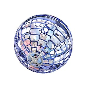 Bola spinner voadora led divertido boomerang drone azul