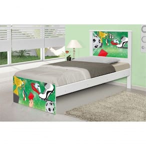 Cama Solteiro Adesivada Futebol Placar