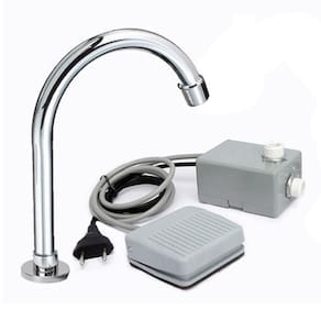 Pedal acionador de torneiras de bancada elétrico cinza 110v