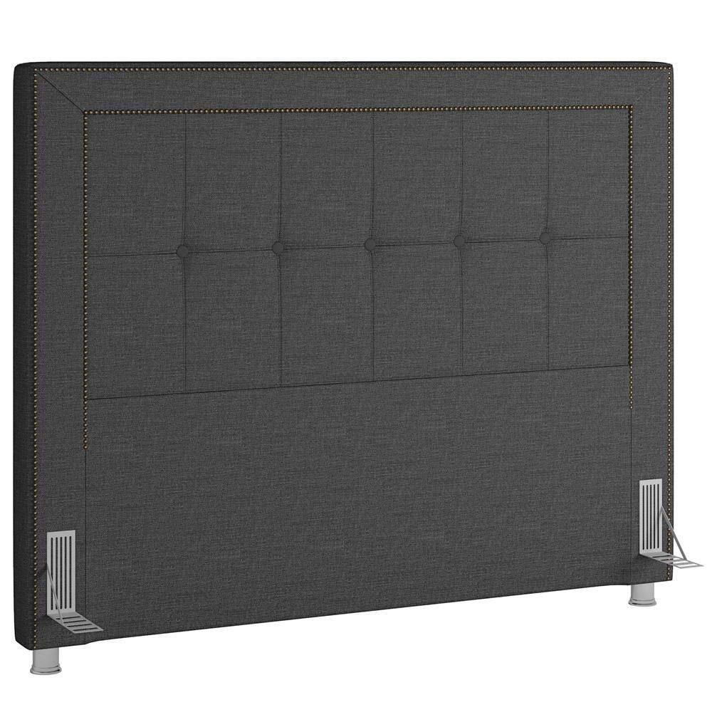 Cabeceira Queen 160cm P05 Atenas Cinza Escuro- Lyam Decor