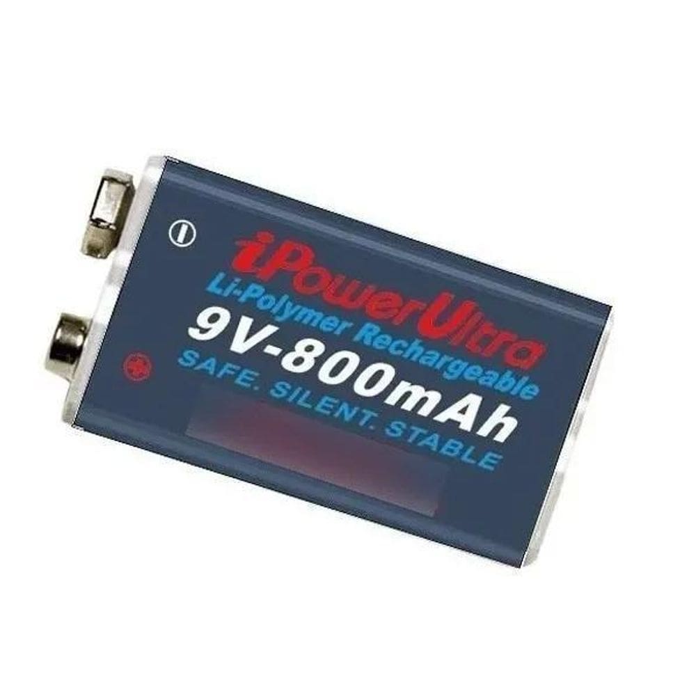Bateria 9v recarregável de 800mah profissional ipower