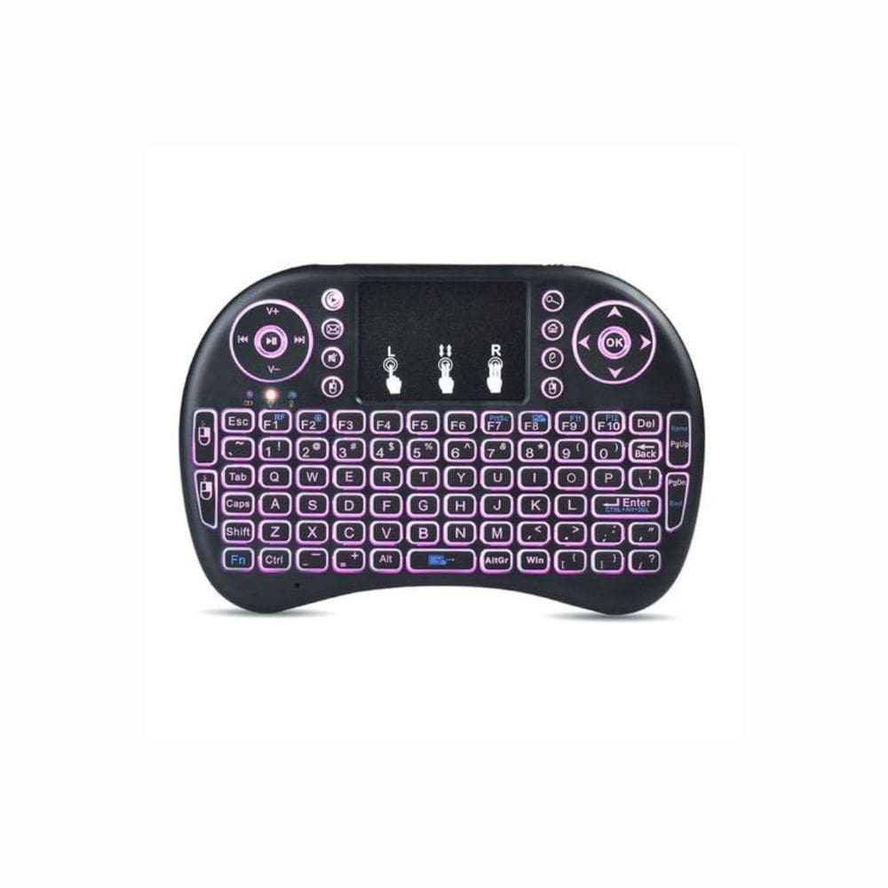 Mini teclado led wi-fi wireless sem fio com mouse touch pad
