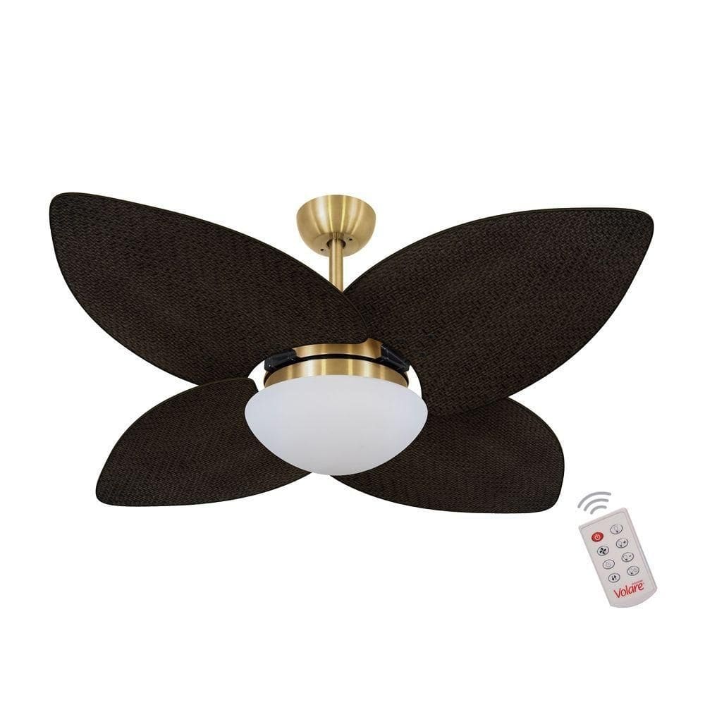 Ventilador De Teto Dourado 4 Pás 220v C/ Controle