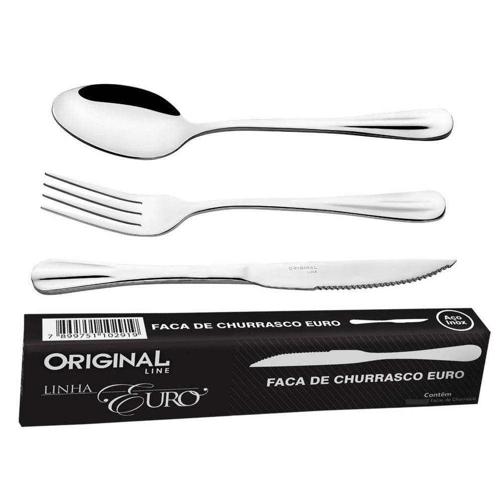 Garfo faca colher inox 36 peças talheres