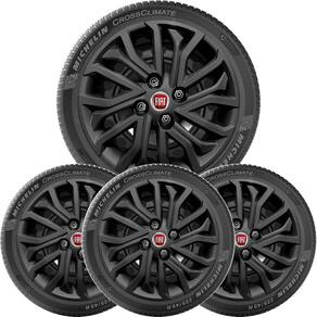 4x calota fiat palio siena novo uno aro 14 preto 295cb