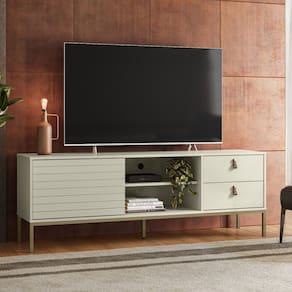 Rack para Tv até 65 Polegadas Industrial Dyor Off White