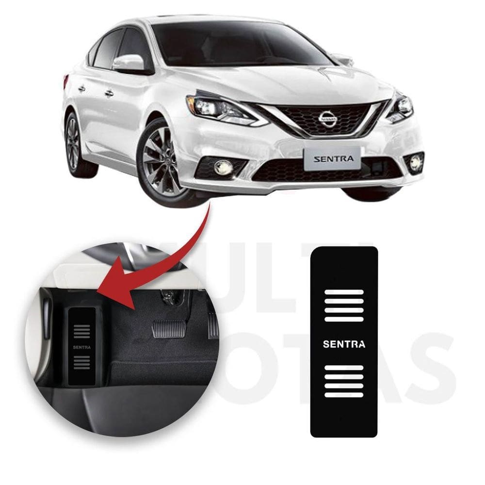 Descanso de pé nissan sentra 2017 a 2020 aço escovado preto