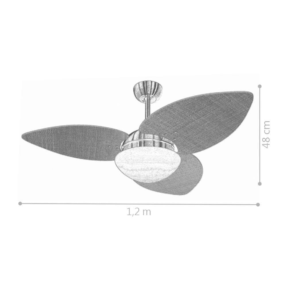 Ventilador De Teto Marrom Texturizado 3 Pás 127v C/ Controle